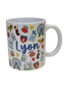 Mug Lyon Symbole blanc chez Souvenirsdelyon.com