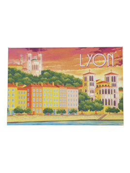 Magnet quai Lyon orange chez Souvenirsdelyon.com