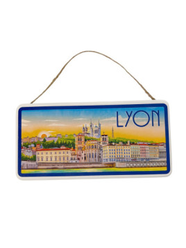 Plaque poster jaune Lyon