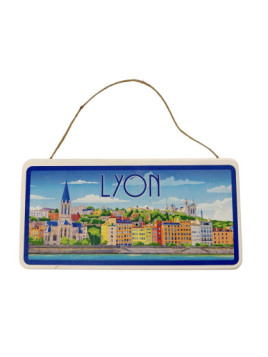Plaque poster bleu Lyon chez souvenirsdelyon.com