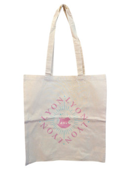 Tote bag Lyon square Rose et turquoise