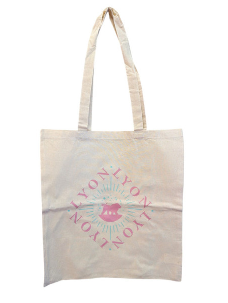 Tote bag Lyon square Rose et turquoise