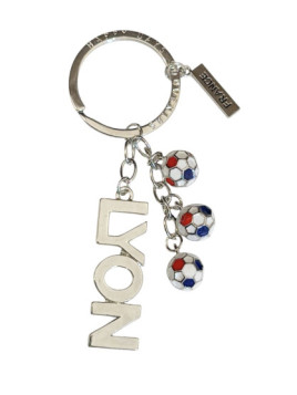 Porte-clés Ballon Bleu Blanc Rouge Lyon chez souvenirsdelyon.com