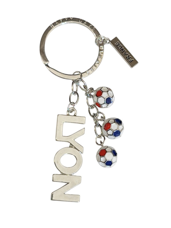 Lyon blue/white/red ball keychain on souvenirsdelyon.com