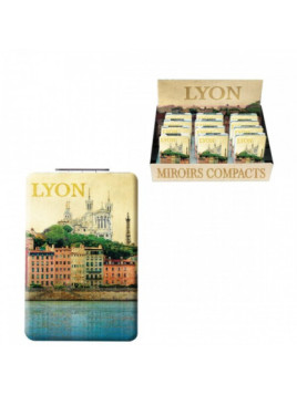 Miroir de poche Lyon vintage chez Souvenirsdelyon.com