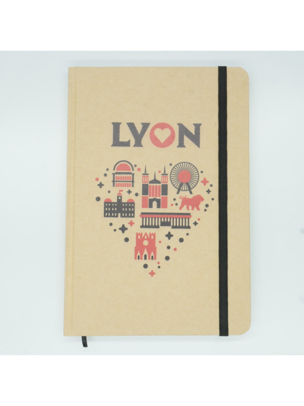 Carnet Lyon monuments A5 rouge chez Souvenirsdelyon.com