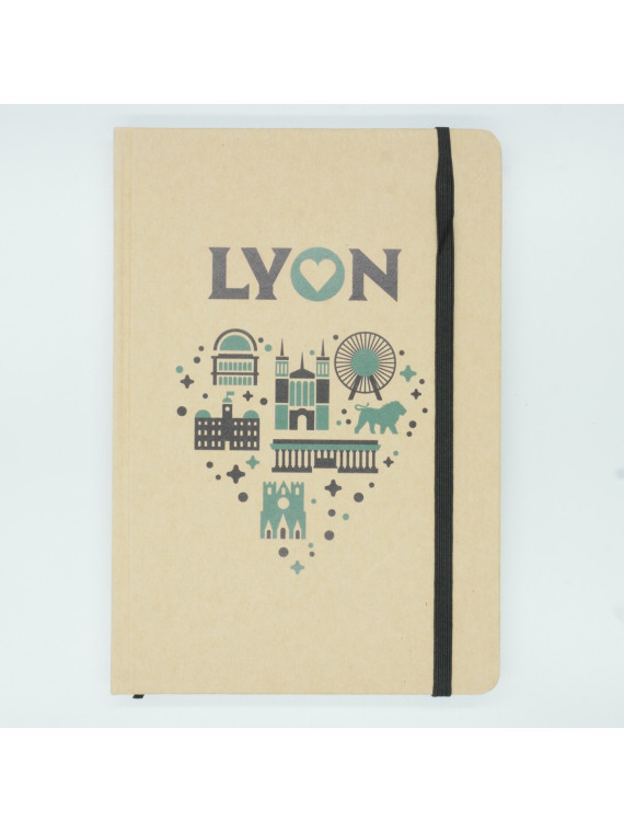 Notebook Lyon monuments A5 green Souvenirsdelyon.Com
